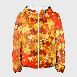 Куртка с капюшоном женская Кленовый листопад, цвет: 3D-белый