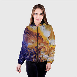 Куртка с капюшоном женская Макро-Апельсинка, цвет: 3D-черный — фото 2