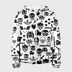 Куртка с капюшоном женская UNDERTALE WHITE PATTERN, цвет: 3D-белый