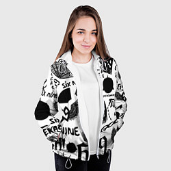 Куртка с капюшоном женская 6IX9INE - Pattern, цвет: 3D-белый — фото 2