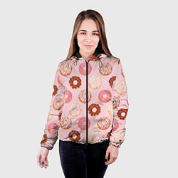 Куртка с капюшоном женская Pink donuts, цвет: 3D-черный — фото 2
