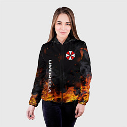Куртка с капюшоном женская Umbrella Corporation Огонь, цвет: 3D-черный — фото 2