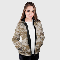 Куртка с капюшоном женская Пустынный Милитари, цвет: 3D-черный — фото 2