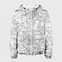 Куртка с капюшоном женская ПЕРСОНАЖИ МАНГА ГЕНШИН ИМПАКТ, цвет: 3D-белый