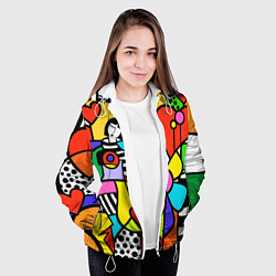 Куртка с капюшоном женская Romero Britto - valentines day, цвет: 3D-белый — фото 2