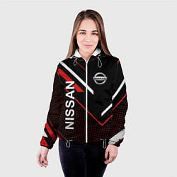 Куртка с капюшоном женская NISSAN, НИССАН ГЕОМЕТРИЯ, цвет: 3D-белый — фото 2