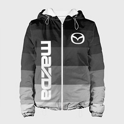 Куртка с капюшоном женская Мазда, Mazda, Серый градиент, цвет: 3D-белый