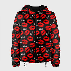 Куртка с капюшоном женская Kiss поцелуи, цвет: 3D-черный