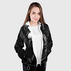 Куртка с капюшоном женская Токийский Гуль Канеки Кен ЧБ, цвет: 3D-белый — фото 2