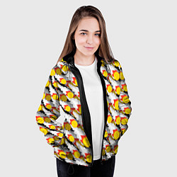 Куртка с капюшоном женская Падение Биткоина, цвет: 3D-черный — фото 2