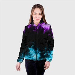 Куртка с капюшоном женская НЕОНОВЫЙ РАЗНОЦВЕТНЫЙ ОГОНЬ, цвет: 3D-черный — фото 2