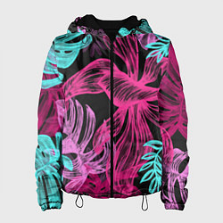 Куртка с капюшоном женская Папоротниковый неон, цвет: 3D-черный
