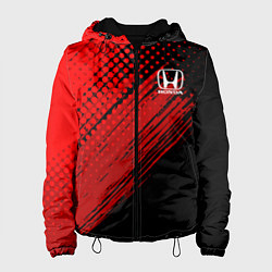 Куртка с капюшоном женская Honda - Red texture, цвет: 3D-черный