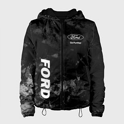 Куртка с капюшоном женская Ford, Форд, Серый фон, цвет: 3D-черный