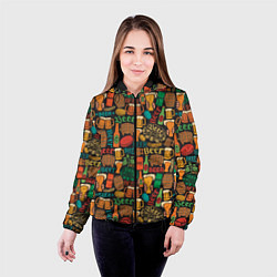 Куртка с капюшоном женская Пиво Beer, цвет: 3D-черный — фото 2