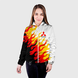 Куртка с капюшоном женская Mitsubishi трехступенчатый огонь, цвет: 3D-белый — фото 2