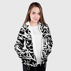 Куртка с капюшоном женская КРУТОЕ ГРАФФИТИ Я РЭПЕР, цвет: 3D-белый — фото 2