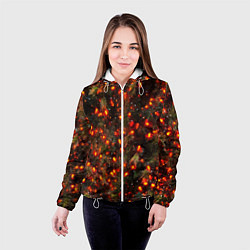 Куртка с капюшоном женская Новогодняя стена, цвет: 3D-белый — фото 2