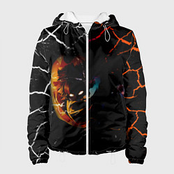 Куртка с капюшоном женская КЛИНОК РАССЕКАЮЩИЙ ДЕМОНОВ Зеницу Агацума, цвет: 3D-белый