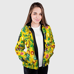 Куртка с капюшоном женская Лето Фрукты, цвет: 3D-черный — фото 2