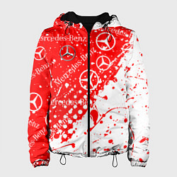 Куртка с капюшоном женская Mercedes Паттерн Брызги красок, цвет: 3D-черный