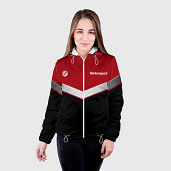 Куртка с капюшоном женская БМВ BMW UNIFORM RED, цвет: 3D-белый — фото 2