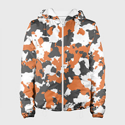 Куртка с капюшоном женская Orange Camo, цвет: 3D-белый