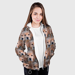 Куртка с капюшоном женская Маленькие щенята, цвет: 3D-белый — фото 2