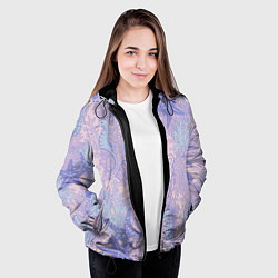 Куртка с капюшоном женская Морские коньки и медузы, цвет: 3D-черный — фото 2