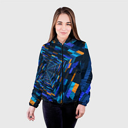 Куртка с капюшоном женская Geometric pattern Fashion Vanguard, цвет: 3D-черный — фото 2
