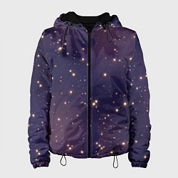 Куртка с капюшоном женская Звездное ночное небо Галактика Космос, цвет: 3D-черный