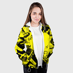 Куртка с капюшоном женская Черно-желтый беспредел, цвет: 3D-белый — фото 2