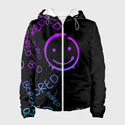 Куртка с капюшоном женская Neon Bored Half pattern, цвет: 3D-белый