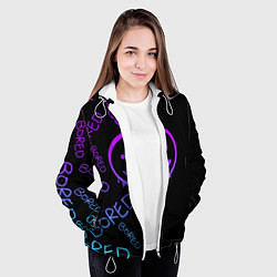 Куртка с капюшоном женская Neon Bored Half pattern, цвет: 3D-белый — фото 2