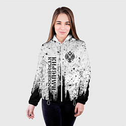 Куртка с капюшоном женская РОССИЙСКАЯ ИМПЕРИЯ - ГЕРБ - Краски, цвет: 3D-белый — фото 2
