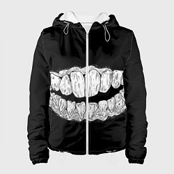 Куртка с капюшоном женская Зубы Каонаси, цвет: 3D-белый