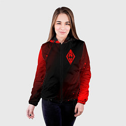Куртка с капюшоном женская СКАЙРИМ Арт, цвет: 3D-черный — фото 2