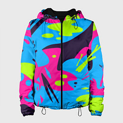 Куртка с капюшоном женская Color abstract pattern Summer, цвет: 3D-черный