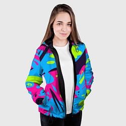 Куртка с капюшоном женская Color abstract pattern Summer, цвет: 3D-черный — фото 2