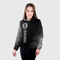 Куртка с капюшоном женская VOLVO Графика Вертикально, цвет: 3D-черный — фото 2