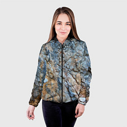 Куртка с капюшоном женская Скала Текстура, цвет: 3D-черный — фото 2