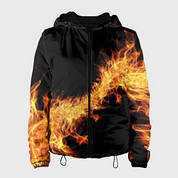 Куртка с капюшоном женская Огонь Стихия, цвет: 3D-черный