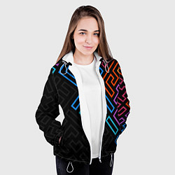 Куртка с капюшоном женская НЕОНОВЫЕ ФИГУРЫ НЕОН, цвет: 3D-белый — фото 2