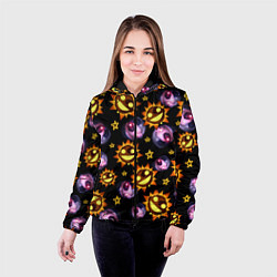 Куртка с капюшоном женская Five Nights at Freddys: Security Breach Луна и Сол, цвет: 3D-черный — фото 2