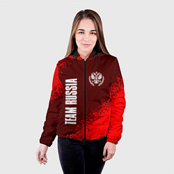 Куртка с капюшоном женская РОССИЯ - ГЕРБ Team Russia Спрей, цвет: 3D-черный — фото 2