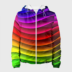Куртка с капюшоном женская Color line neon pattern Abstraction Summer 2023, цвет: 3D-белый