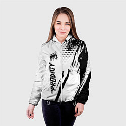 Куртка с капюшоном женская The prodigy - логотип, цвет: 3D-белый — фото 2