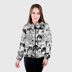 Куртка с капюшоном женская Бакуман паттерн, цвет: 3D-черный — фото 2