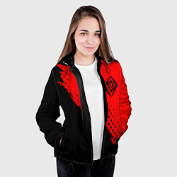 Куртка с капюшоном женская ГЕНШИН ИМПАКТ - ГЕО - Краски, цвет: 3D-черный — фото 2