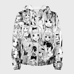 Куртка с капюшоном женская Госпожа Кагуя паттерн, цвет: 3D-белый